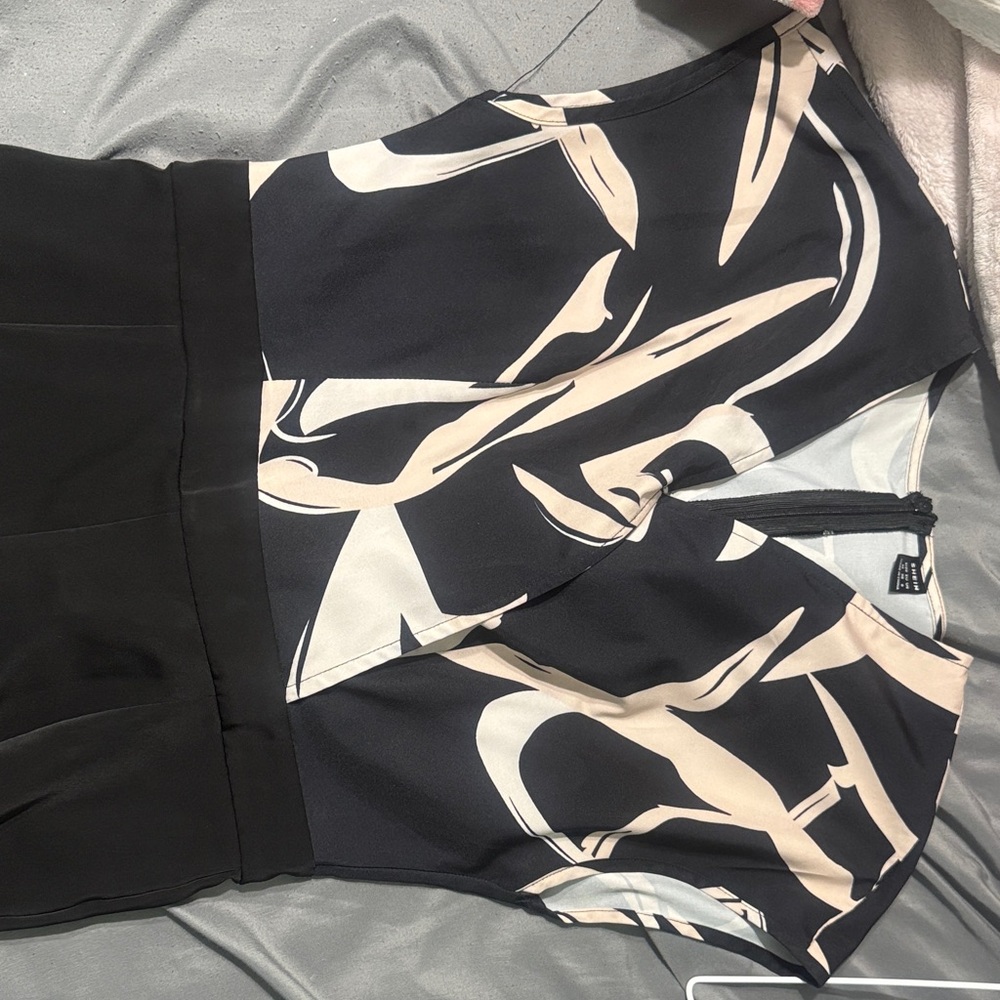 Black and Cream Patterned Dress